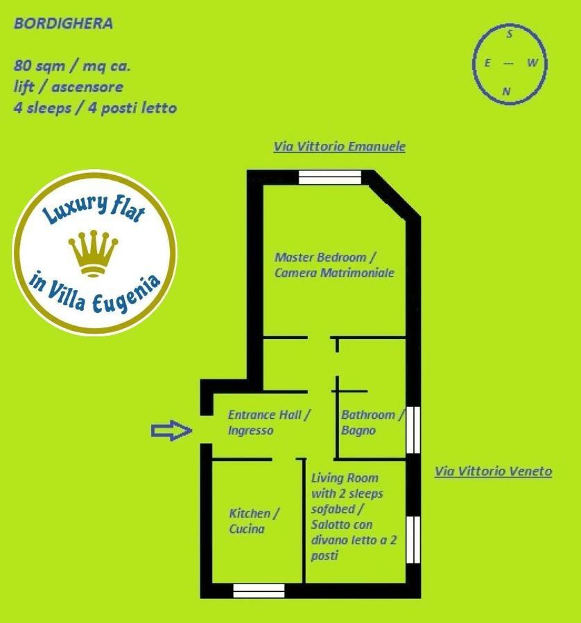 Villa Eugenia - Luxury Flat With Parking Space Bordighera Esterno foto